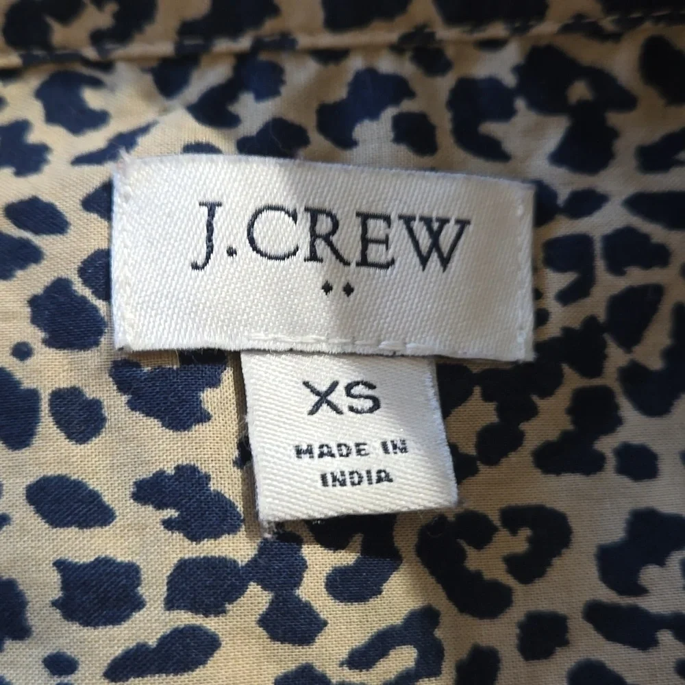 J Crew Animal Print Top 100% Cotton
